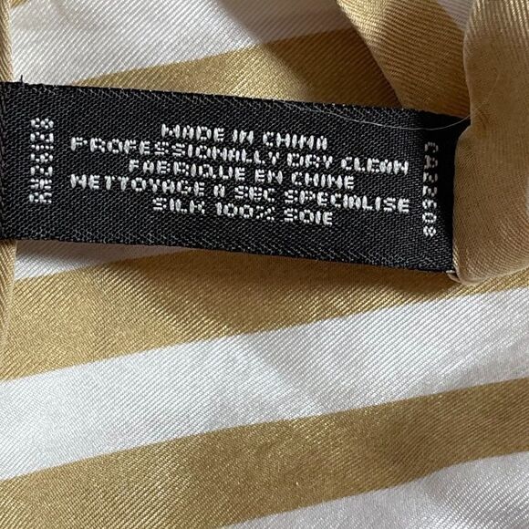 Coach Tan/White Stripe Long Rectangular Scarf - Picture 4 of 4